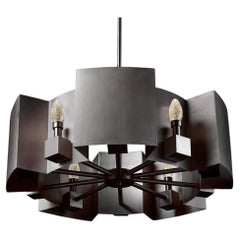 Antiqued Stainless Steel Dellintero Outdoor Chandelier by Elisterno