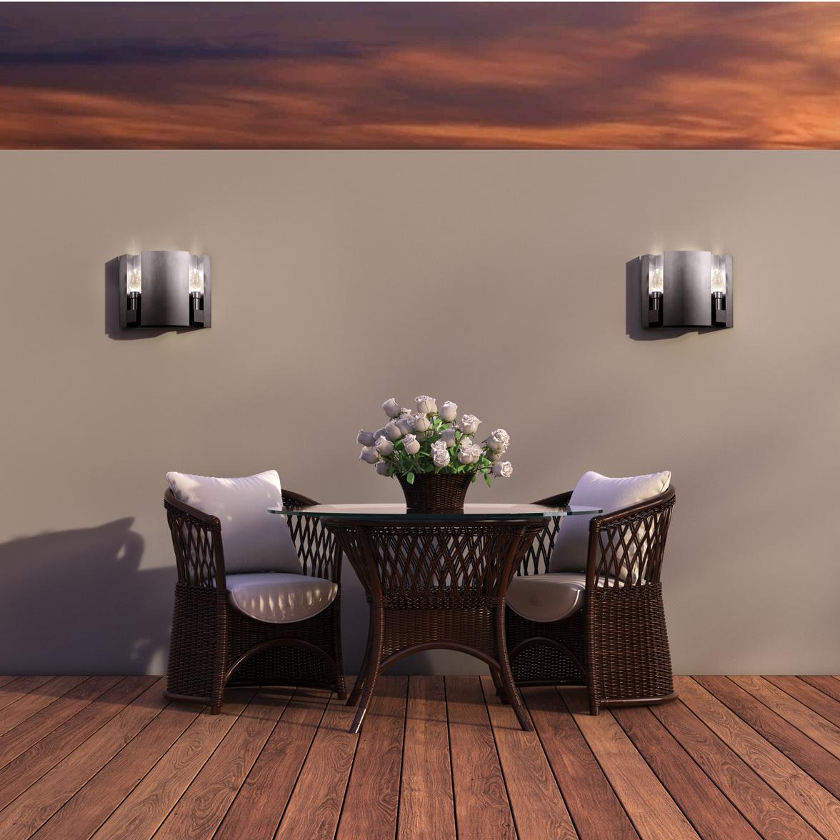 Lacquered Antiqued Stainless Steel Dellintero Outdoor Sconce by Elisterno For Sale