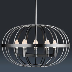 Antiqued Stainless Steel Terra Prima Outdoor Chandelier by Elisterno