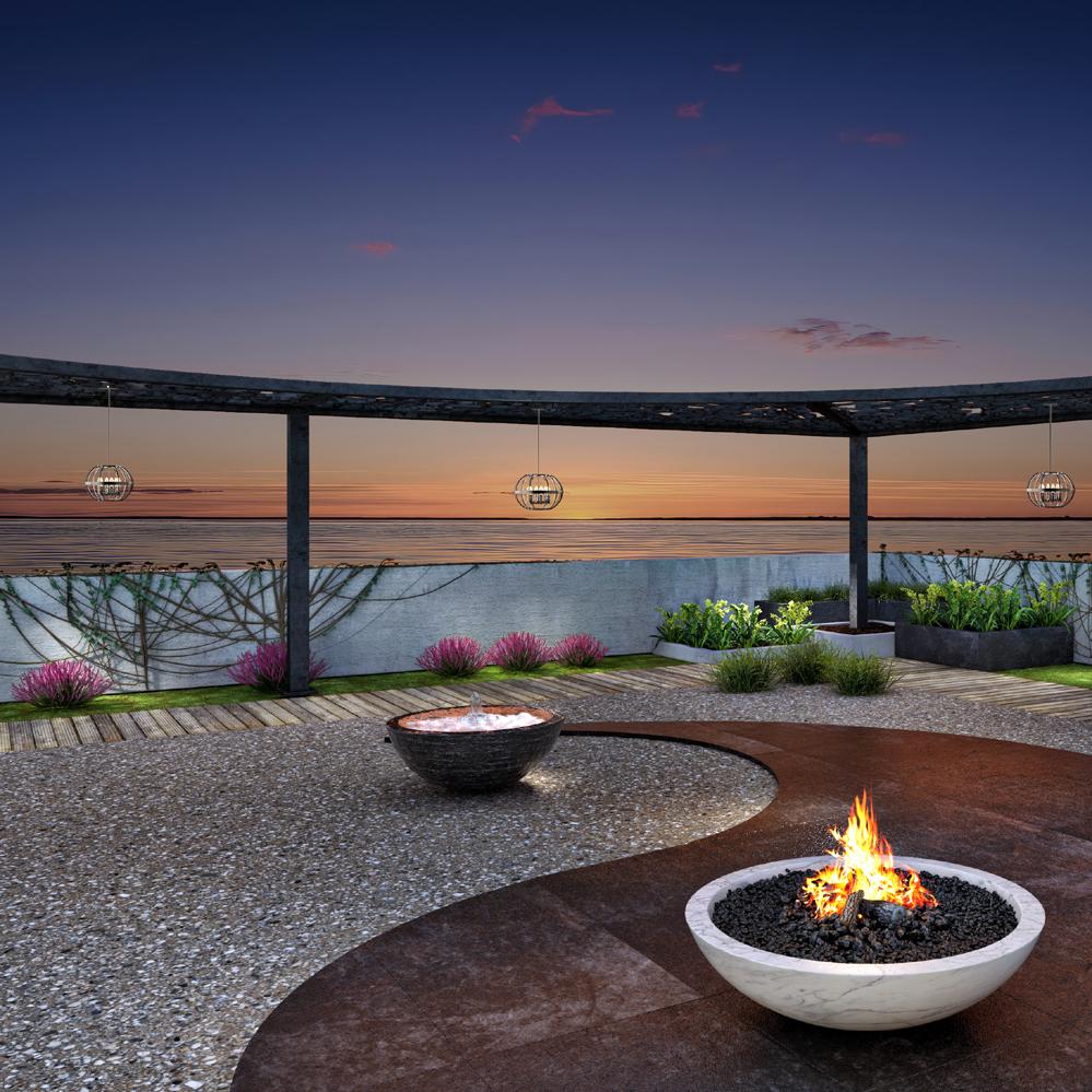 Contemporary Antiqued Stainless Steel Terra Prima Outdoor Pendant Chandelier by Elisterno For Sale