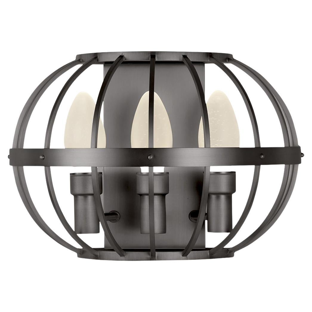 Antiqued Stainless Steel Terra Prima Outdoor Wall Sconce by Elisterno