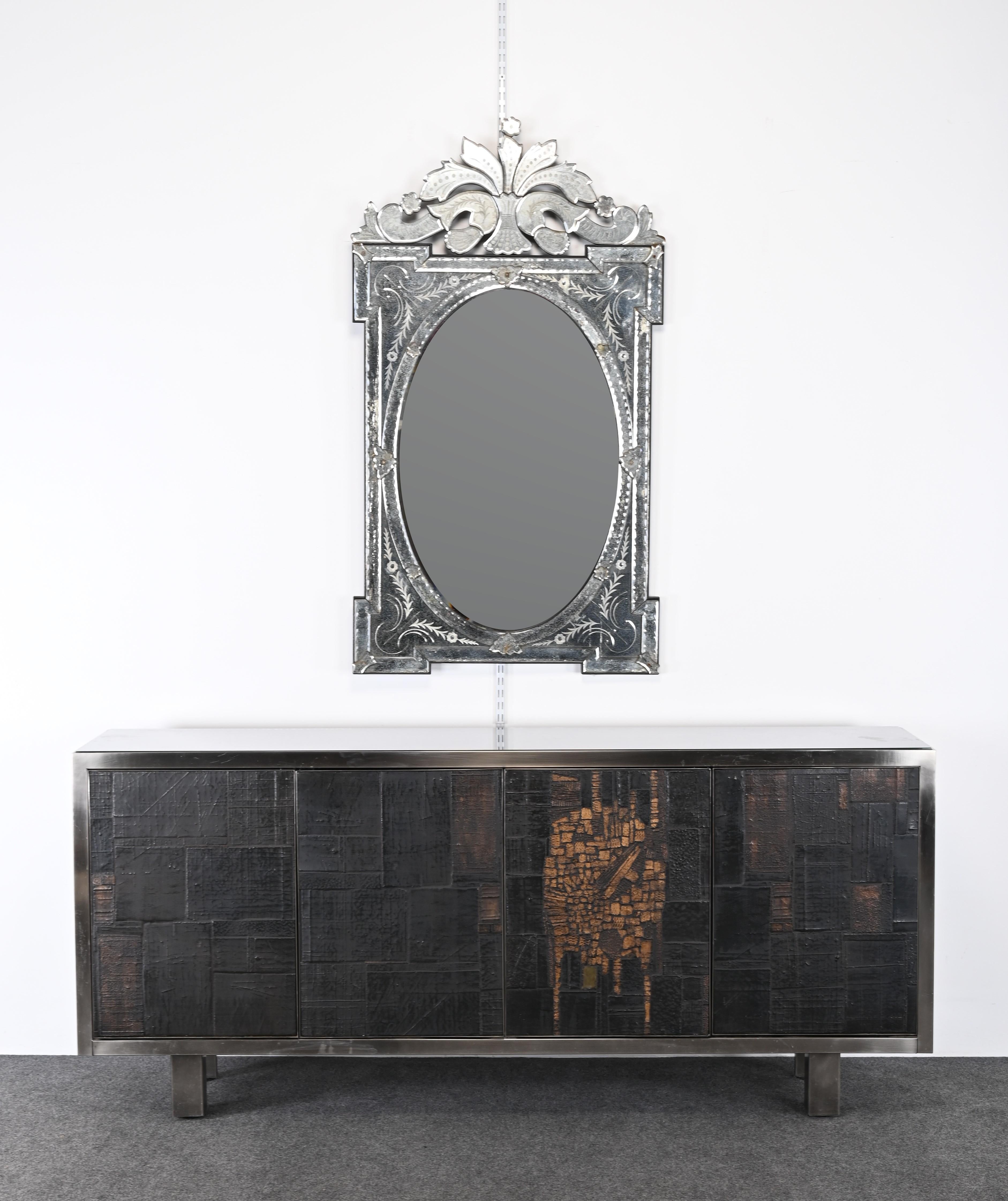Antiqued Venetian Mirror, 1960s For Sale 2