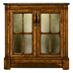 Antiqued Walnut Country Low Bookcase