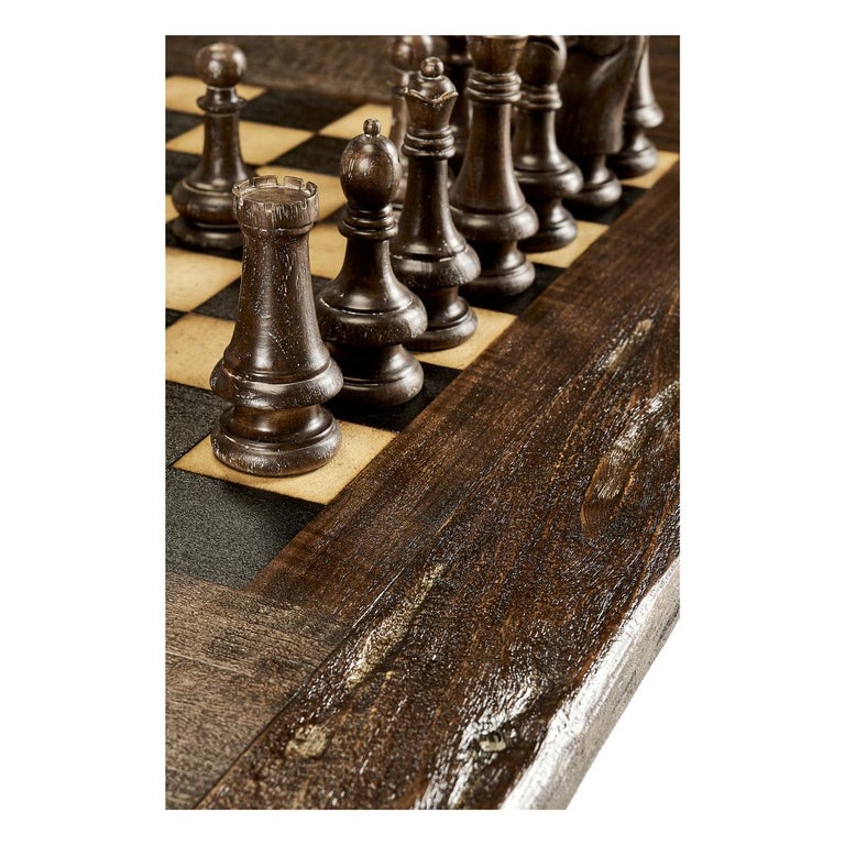 Antiqued Walnut Game Coffee Table For Sale at 1stDibs