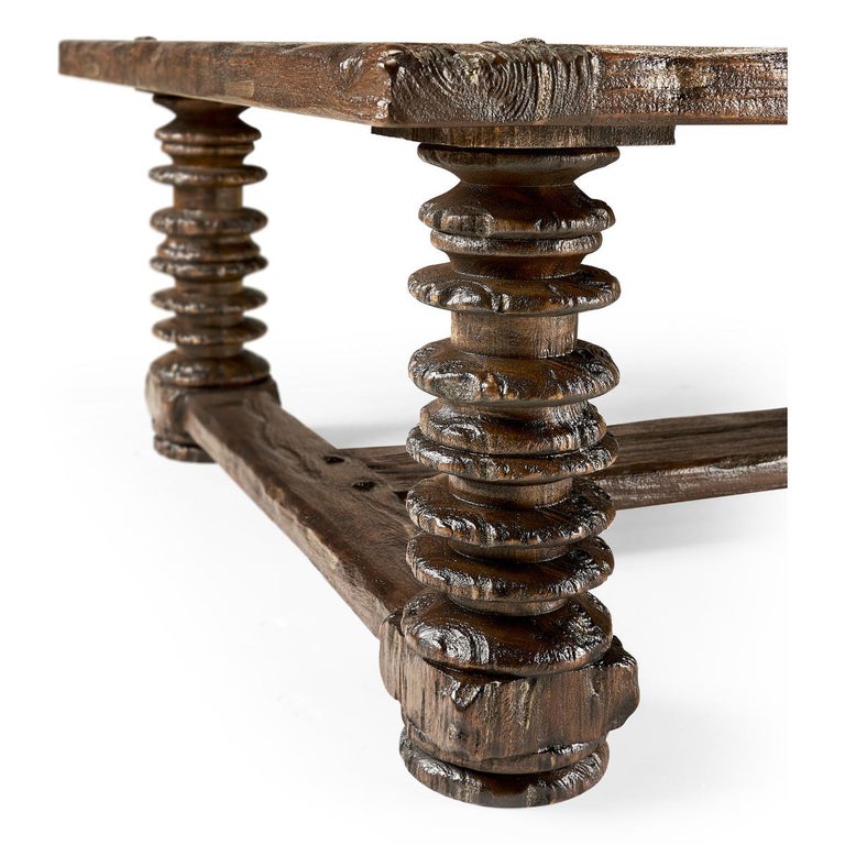 Antiqued Walnut Game Coffee Table For Sale at 1stDibs