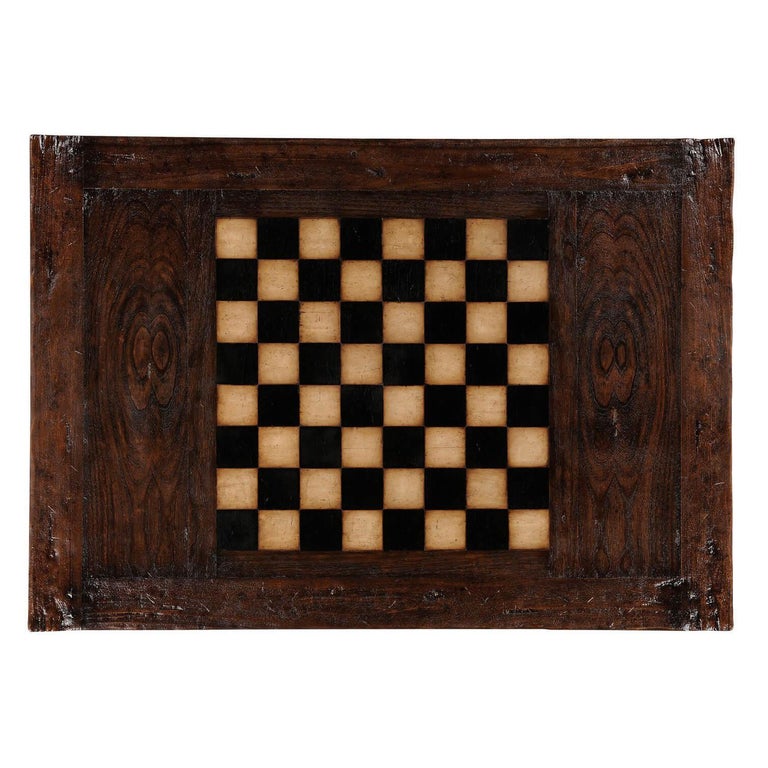 Antiqued Walnut Game Coffee Table For Sale at 1stDibs