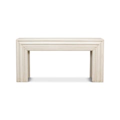 Antiqued White Painted Mantel Console
