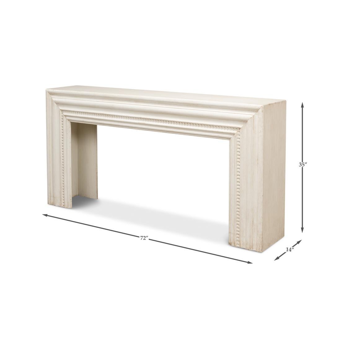 Antiqued White Painted Mantel Console For Sale 2