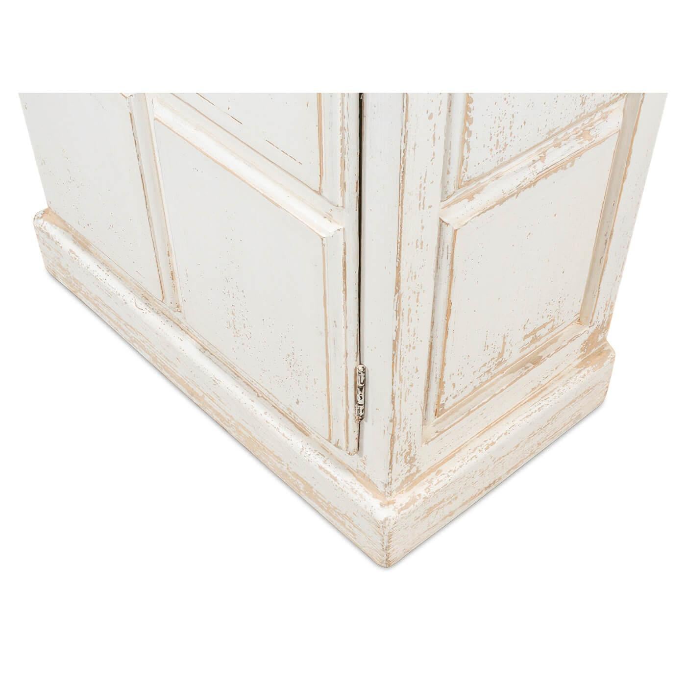 Antiqued White Rustic Bookcase For Sale 3