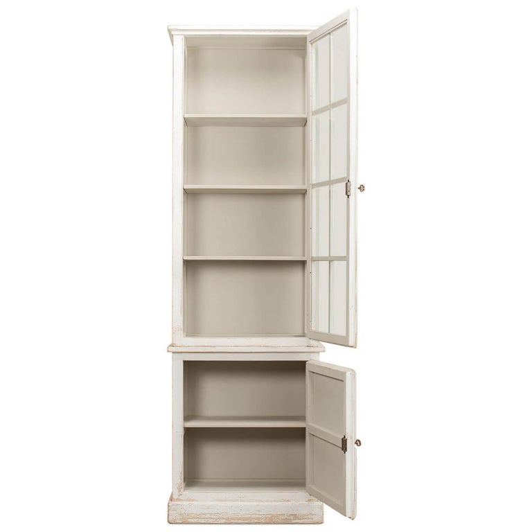Antiqued White Rustic Bookcase For Sale at 1stDibs rustic white bookcase