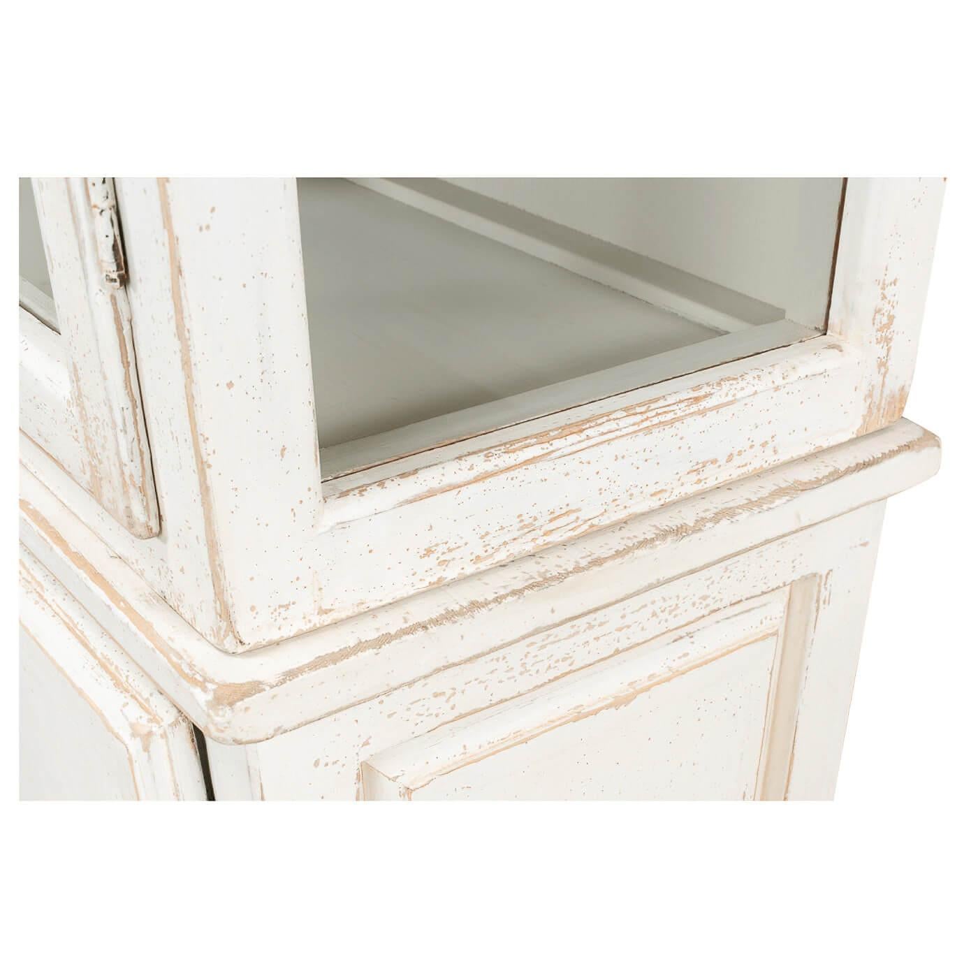 Antiqued White Rustic Bookcase For Sale 2