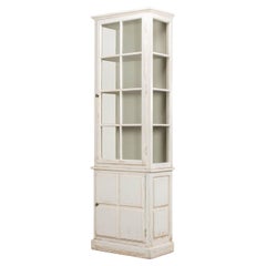 Antiqued White Rustic Bookcase