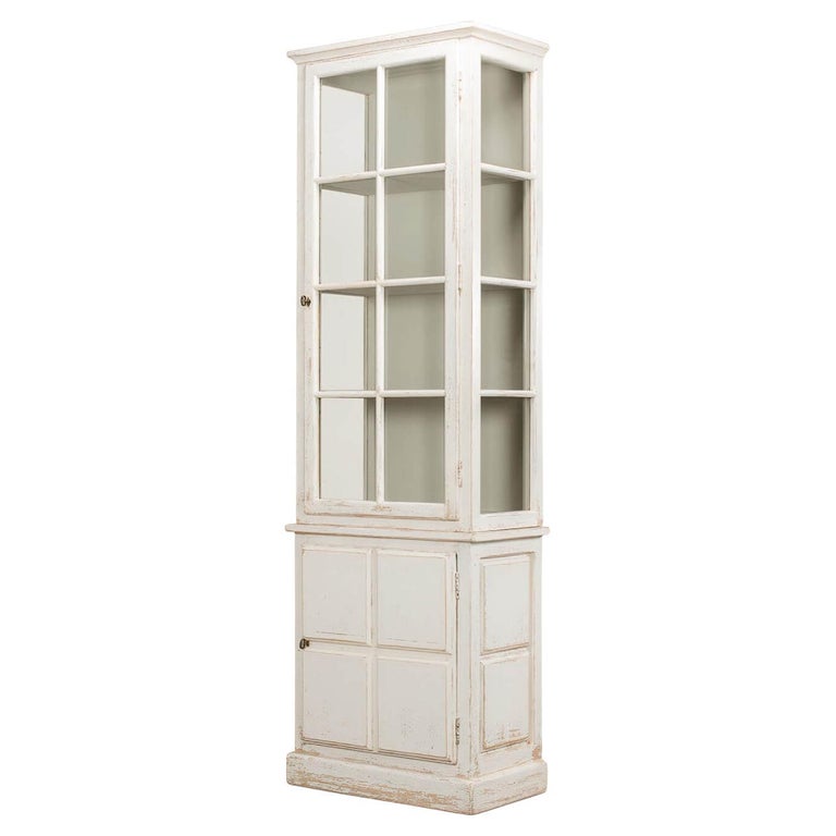 Antiqued White Rustic Bookcase For Sale at 1stDibs rustic white bookcase