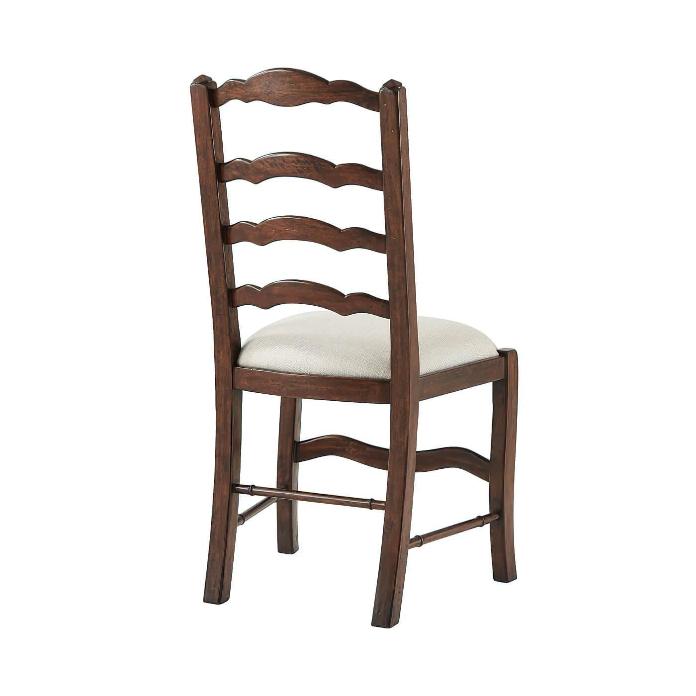 Vietnamese Antiqued Wood Dining Side Chair For Sale