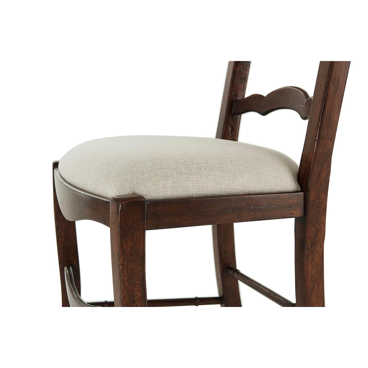 Contemporary Antiqued Wood Dining Side Chair For Sale