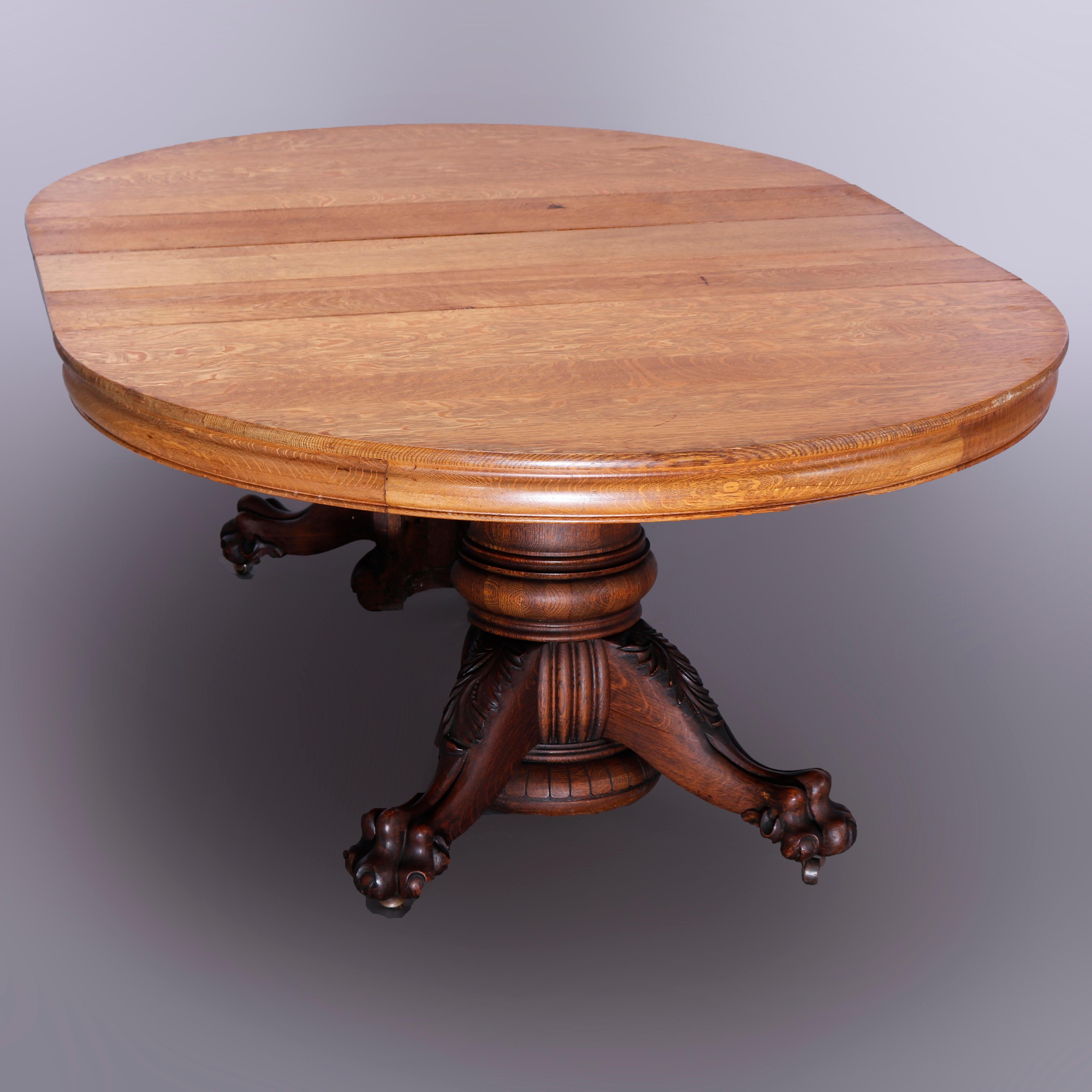 round oak coffee table with claw feet