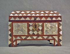 Antiques 18th century Turkish Ottoman Islamic Mother Of Pearl Inlaid Chest