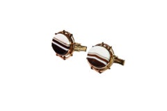 Antiques Agatha Cufflinks 9 Karat Gold