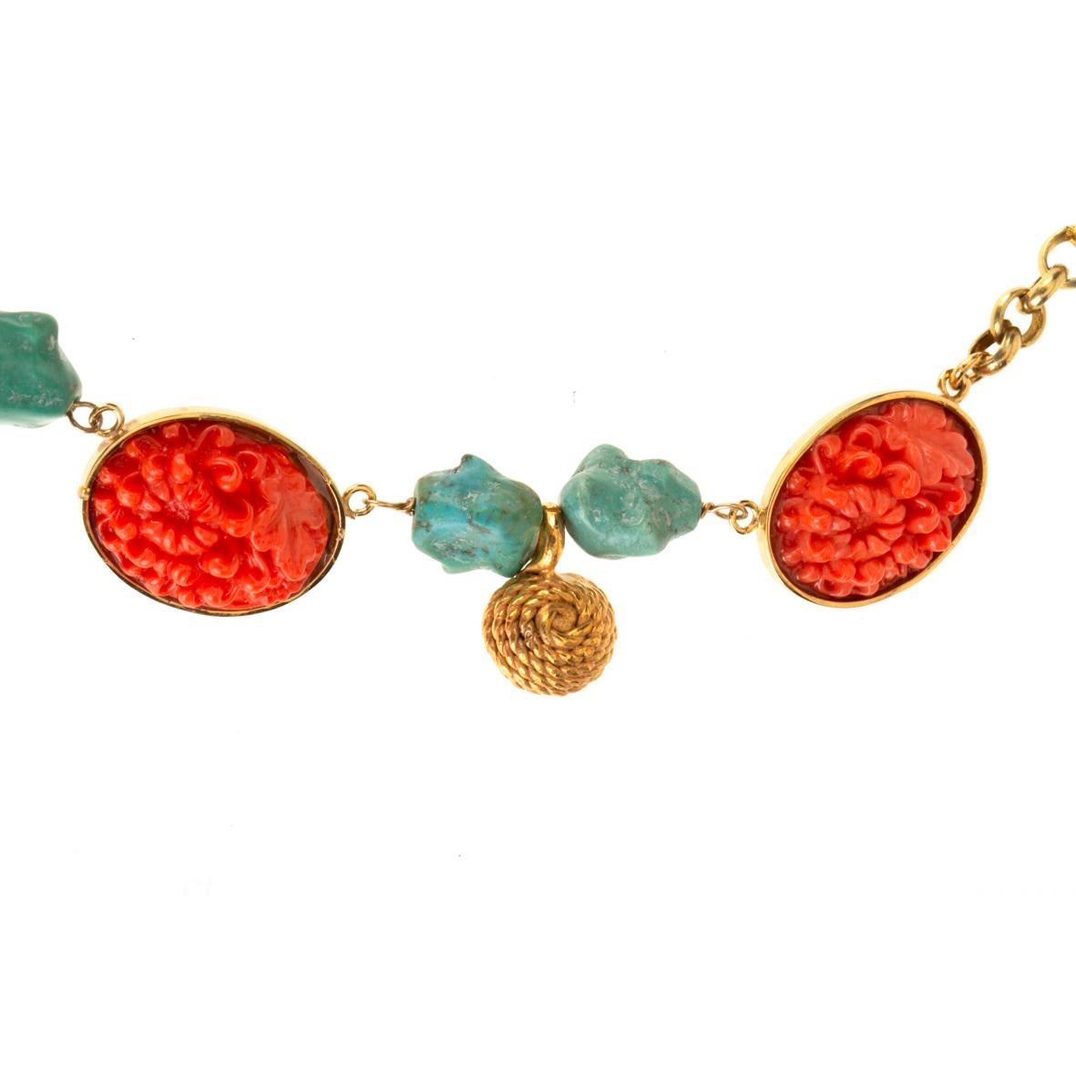 Antiques Bakelite Turquoise Bronze Enamel Necklace For Sale 7