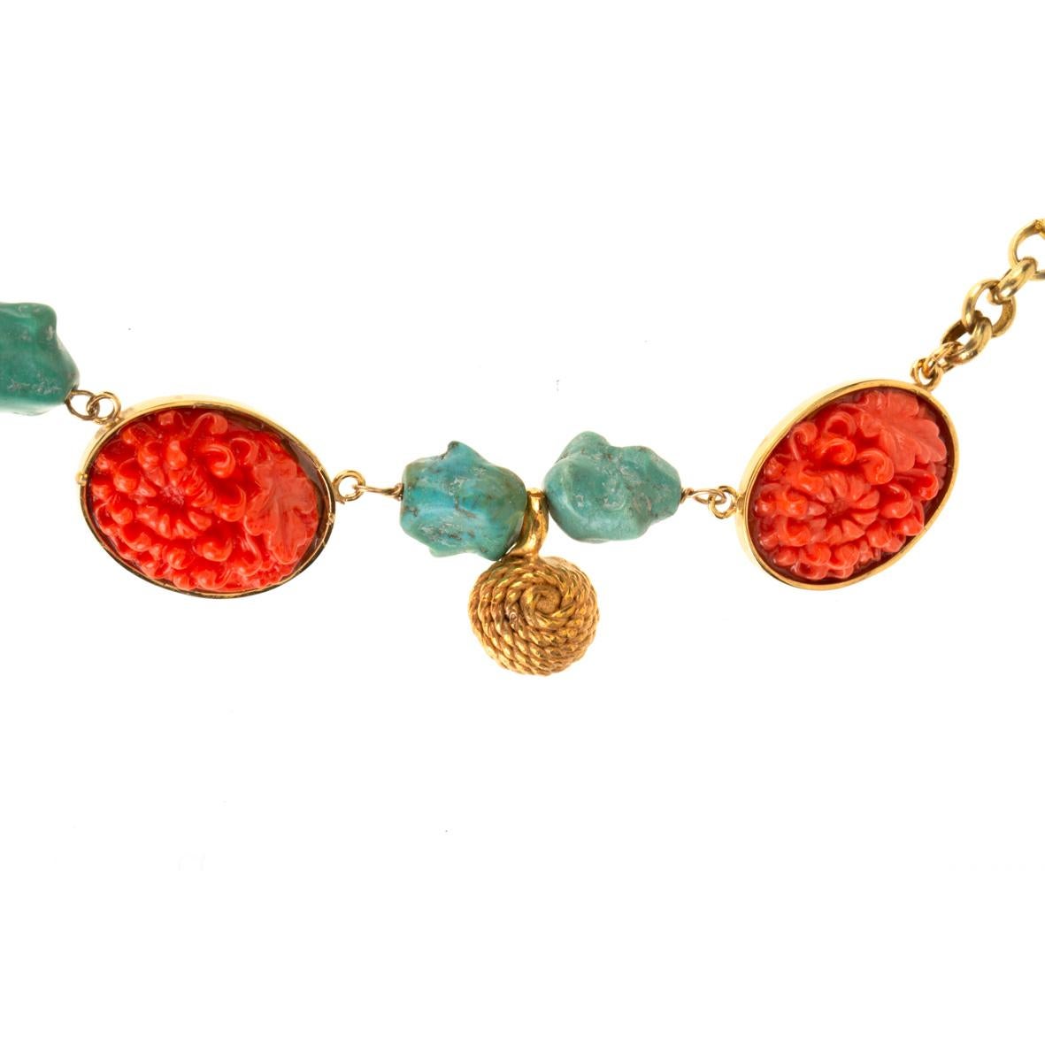 Collana antica in bachelite con smalto turchese e bronzo in vendita 8