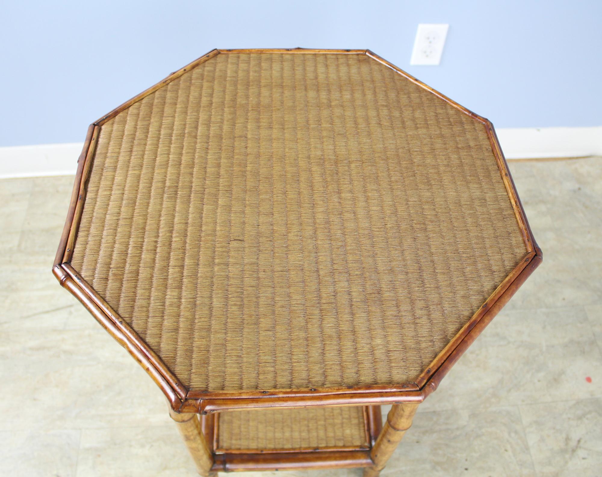 vintage bamboo side table