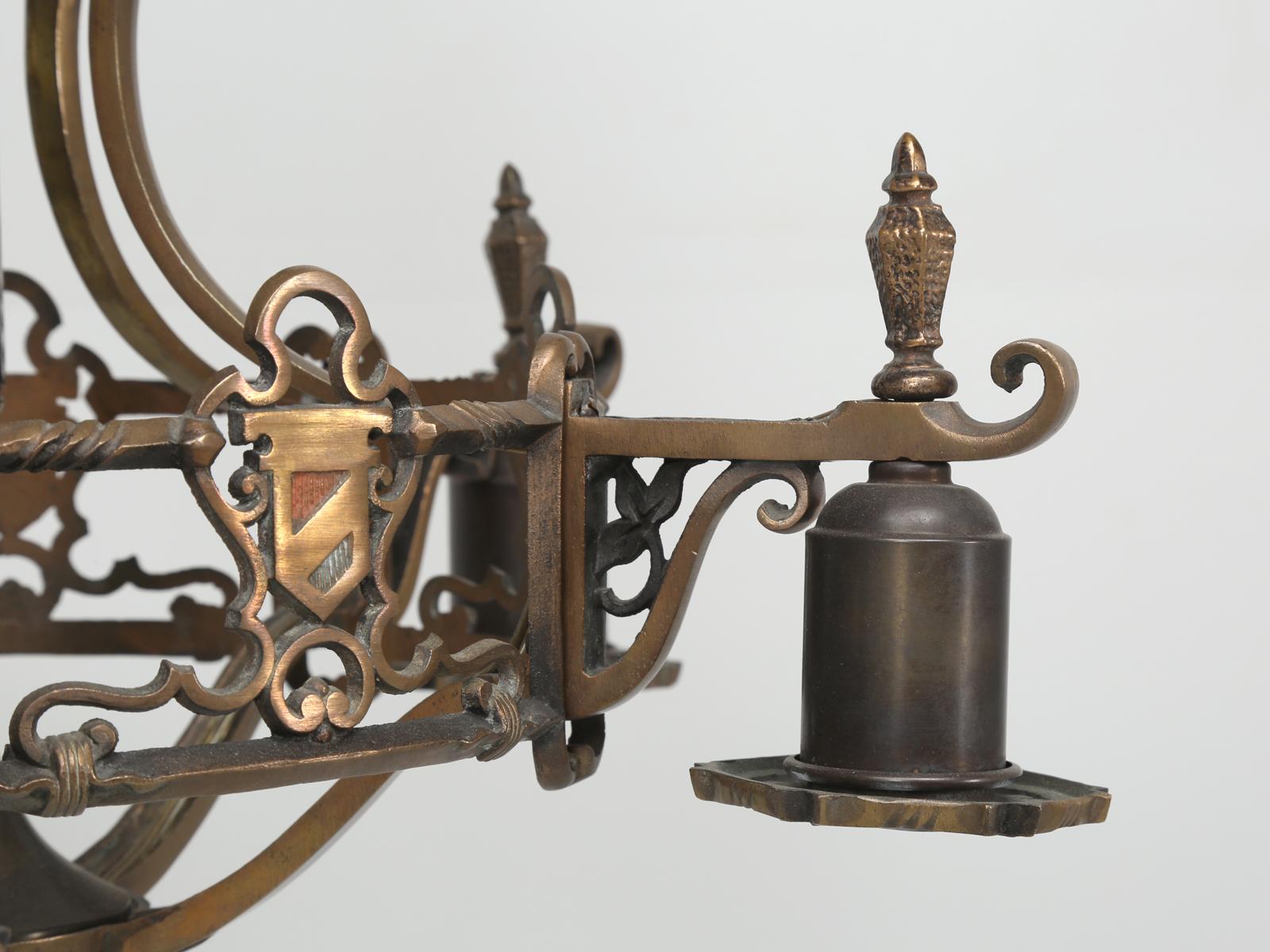 Antiques Brass Chandelier in the Arts & Craft Style For Sale 1