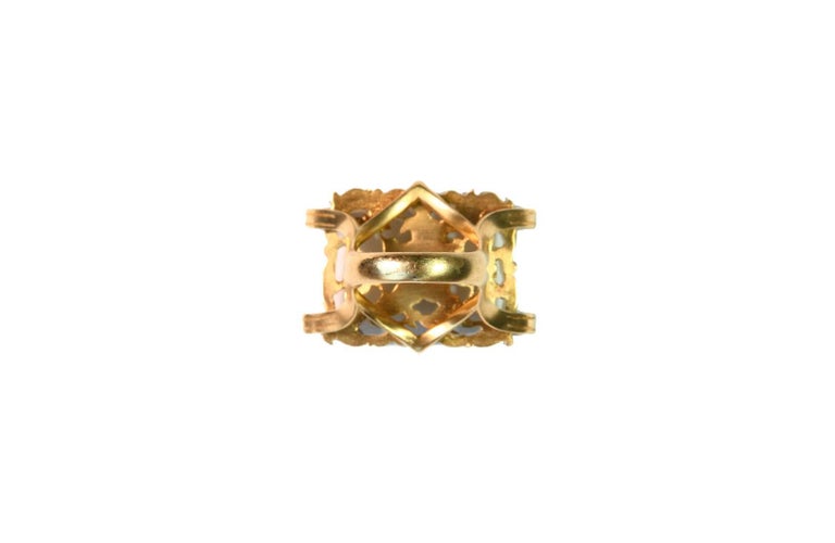 Women's Antiques Carved Chinese Jade Ruby 18 Karat Gold Ring For Sale