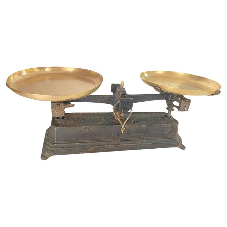 Scale Weight Medicine Weighing Chinese Kitchen Jewelry Food Traditional  Copper Metal Brass Vintage Balance Scales