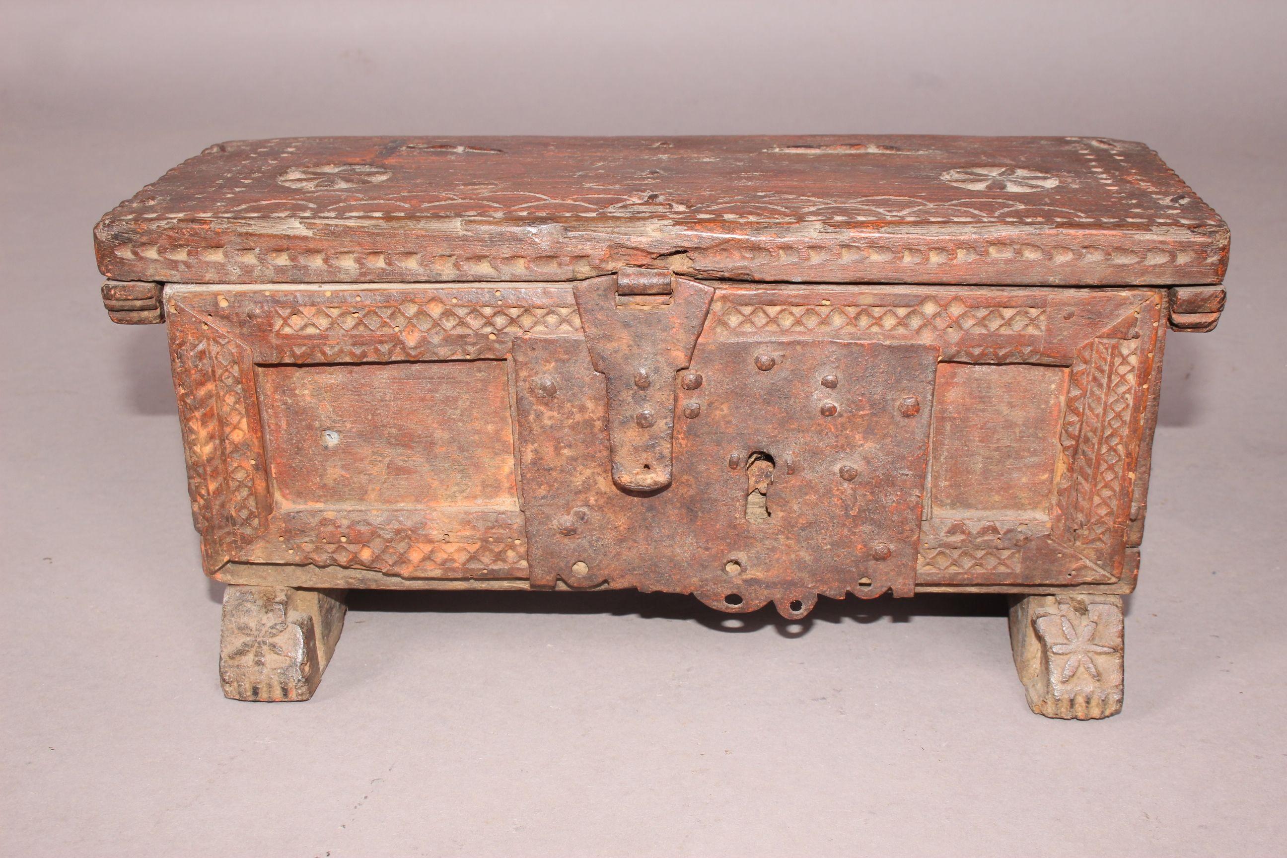 Antiques small Spanish trunk.