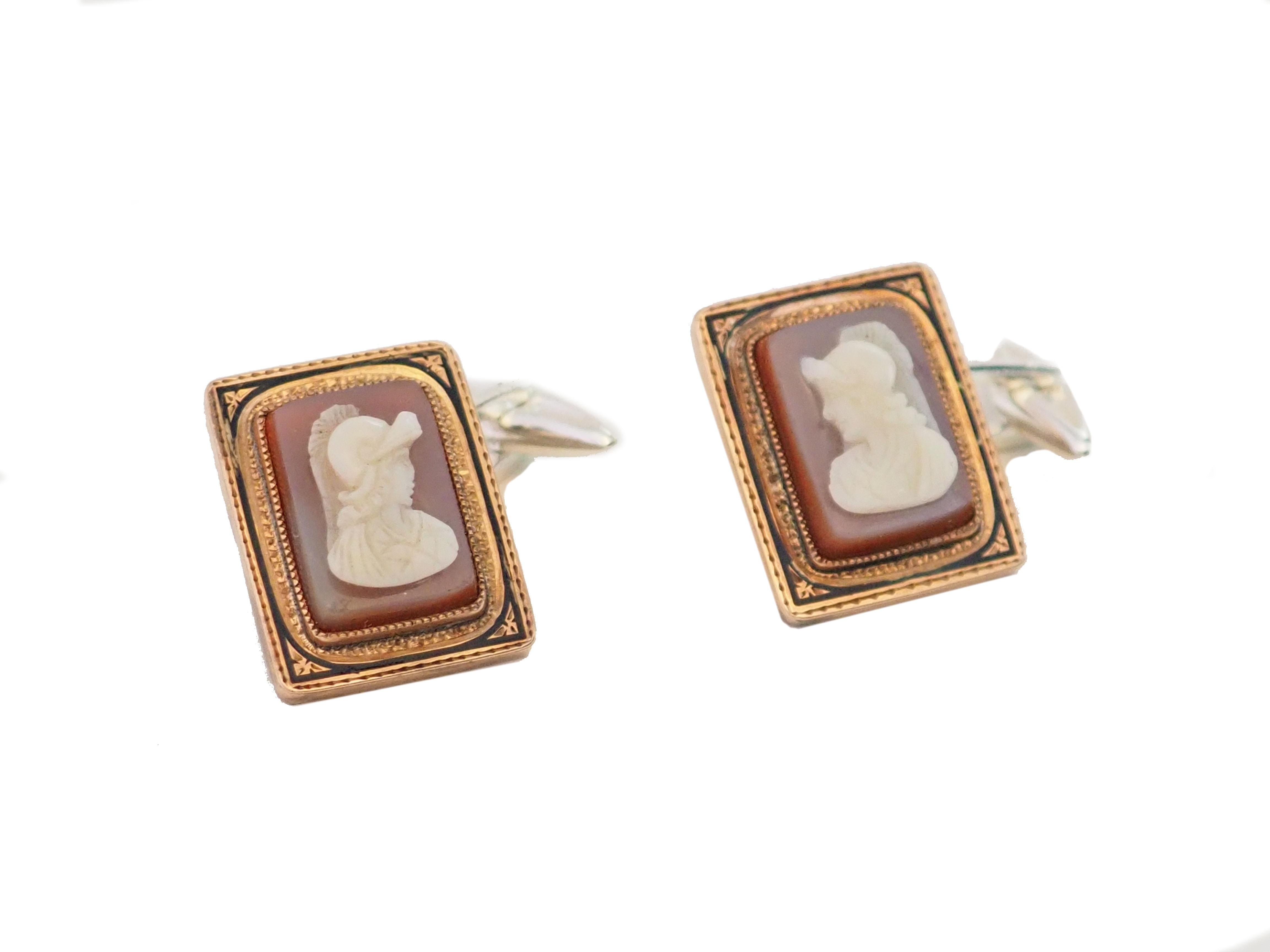 Antiques Victorian Cameo Silver 10k Gold Cufflinks.
All Giulia Colussi jewelry is new and has never been previously owned or worn. Each item will arrive at your door beautifully gift wrapped in our boxes, put inside an elegant pouch or jewel box.