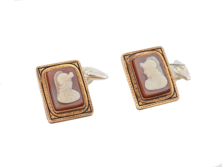 Boutons De Manchette Anciens En Argent Massif 925 Unger Bros - Style Art Nouveau Victorien - Occasion