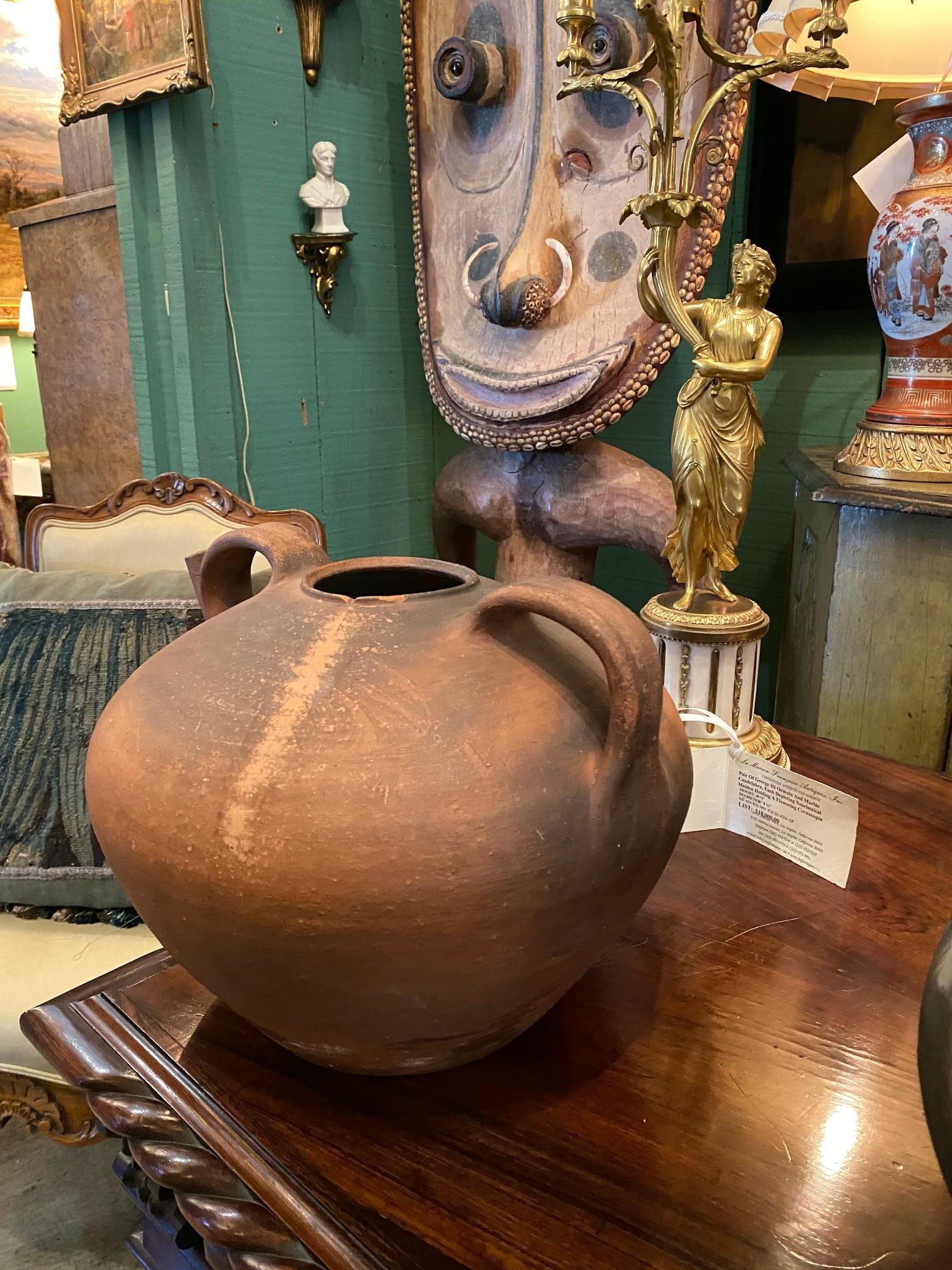 Antiquitäten Wasserhalter Keramik Handmade Krug Vase Tafelaufsatz Los Angeles CA im Angebot 4
