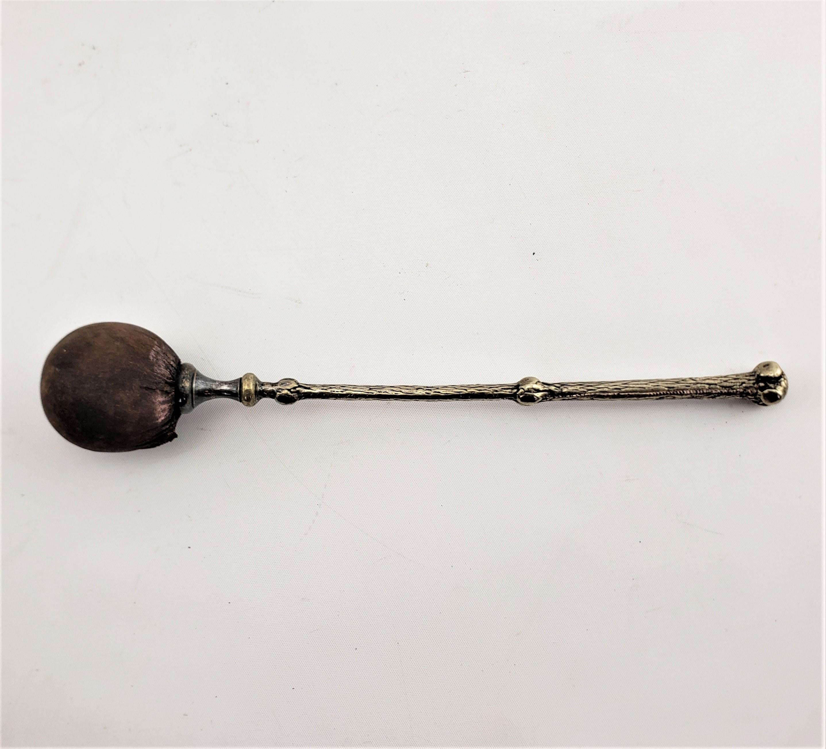 Antike versilberte Tafelglocke oder Gong mit figürlichem Zweig- und Zweig-Motiv im Angebot 2