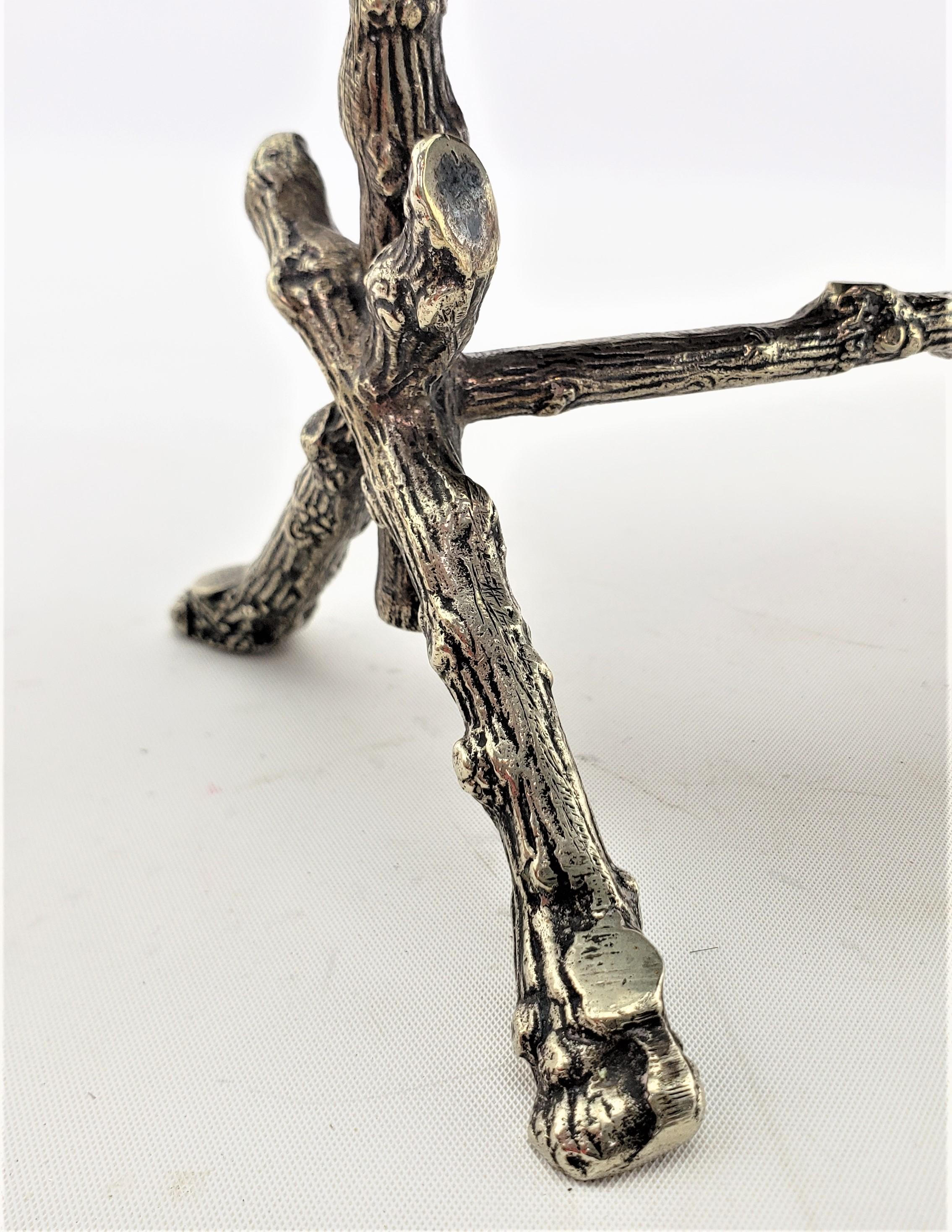 Antike versilberte Tafelglocke oder Gong mit figürlichem Zweig- und Zweig-Motiv im Angebot 6