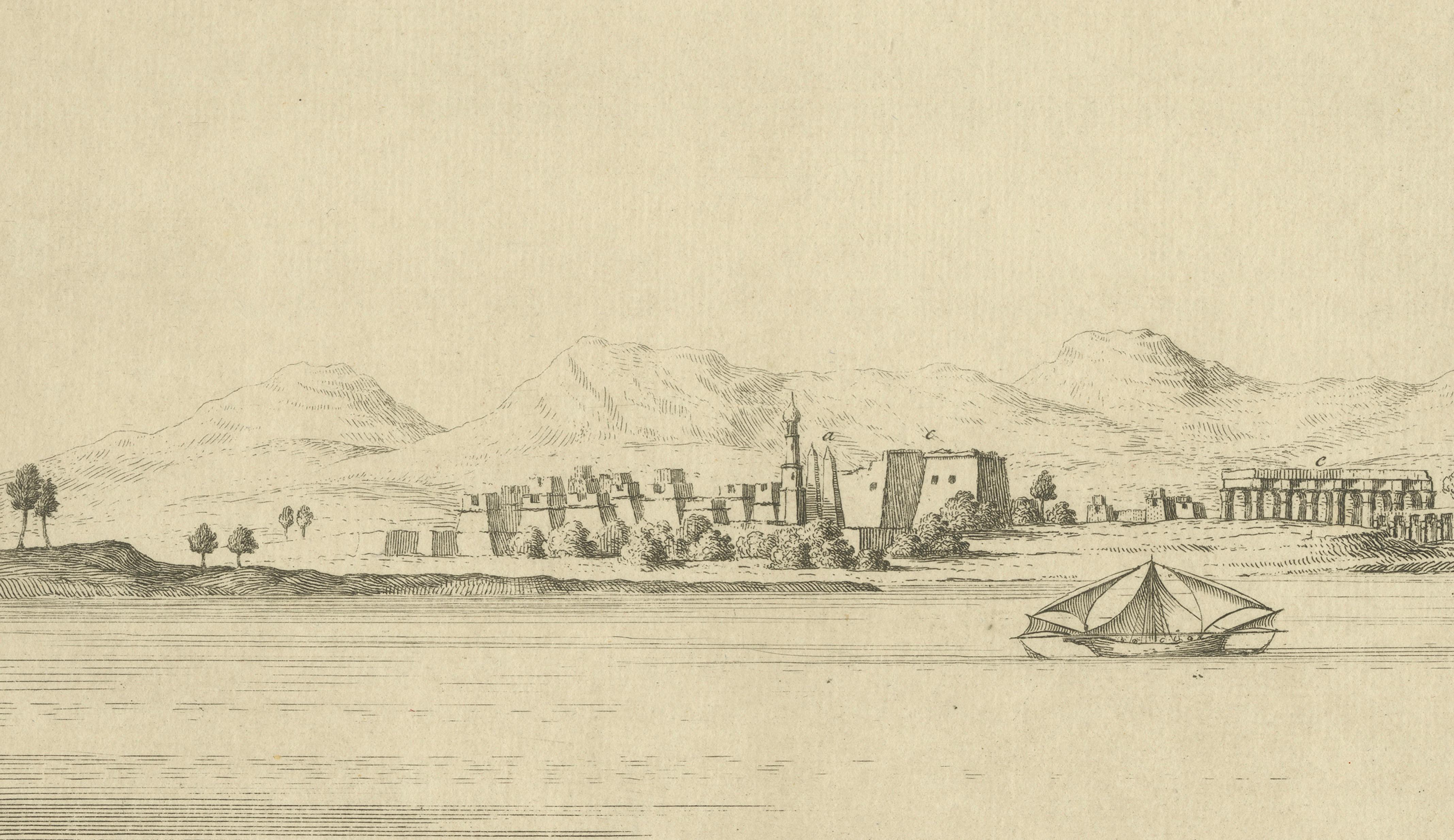 Antiquities of Luxor (Ancient Thebes), Norden Egypt Engraving, 1755