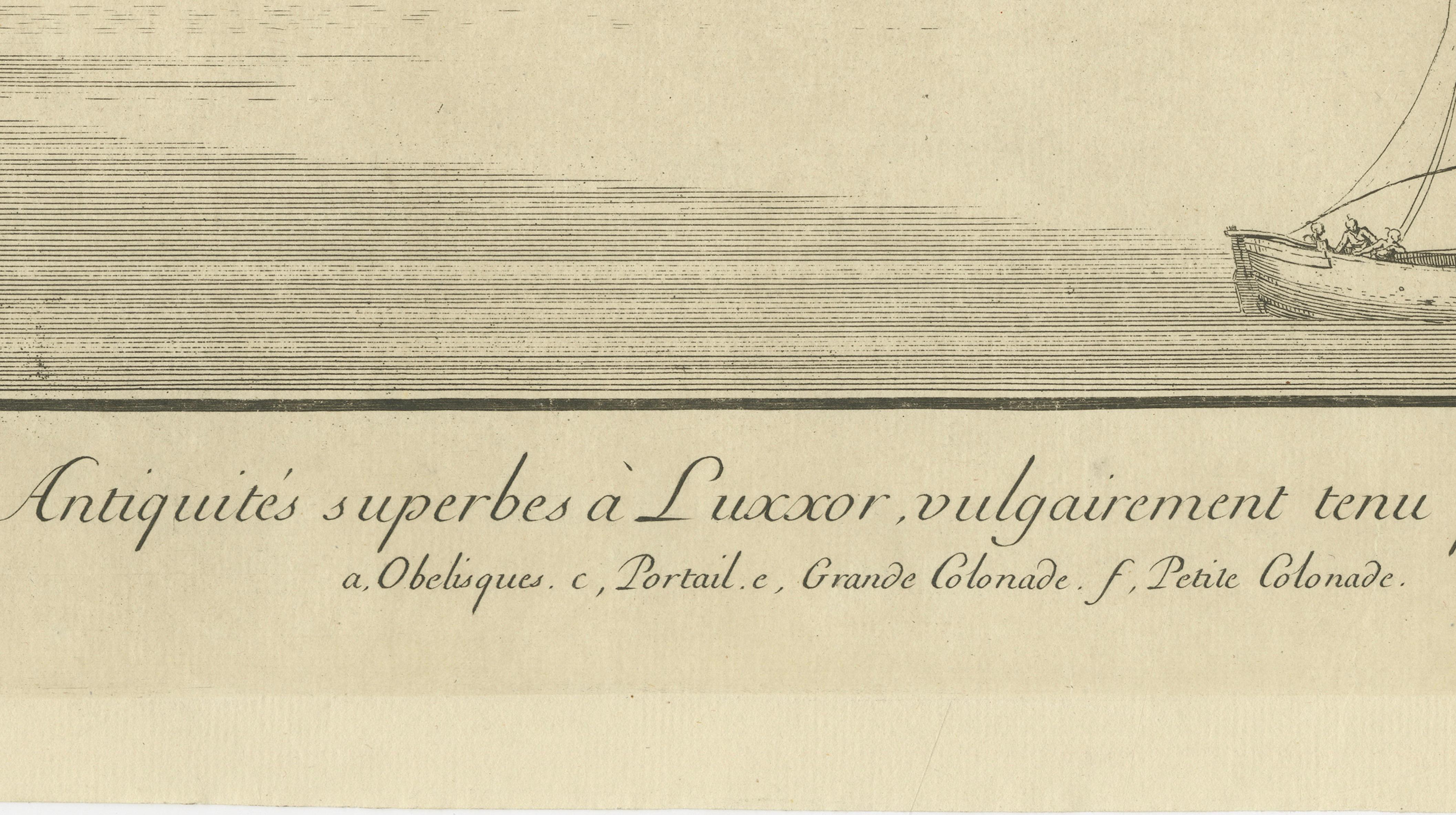 Antiquities of Luxor (Ancient Thebes), Norden Egypt Engraving, 1755