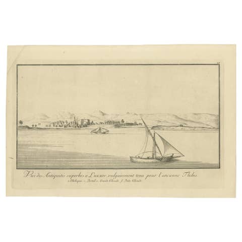 Antiquities of Luxor (Ancient Thebes), Norden Egypt Engraving, 1755