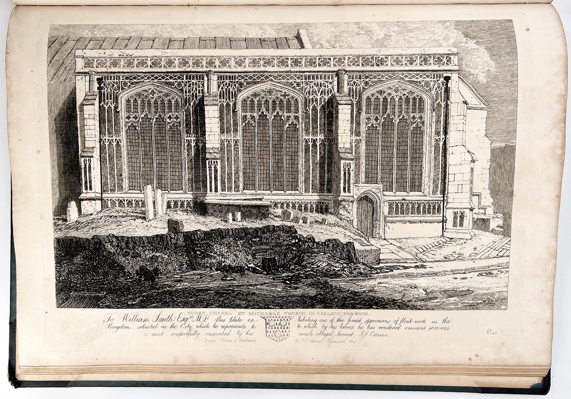 Antiquities of Norfolk par John S. Cotman - 1818, avec TROIS gravures supplémentaires en vente 1