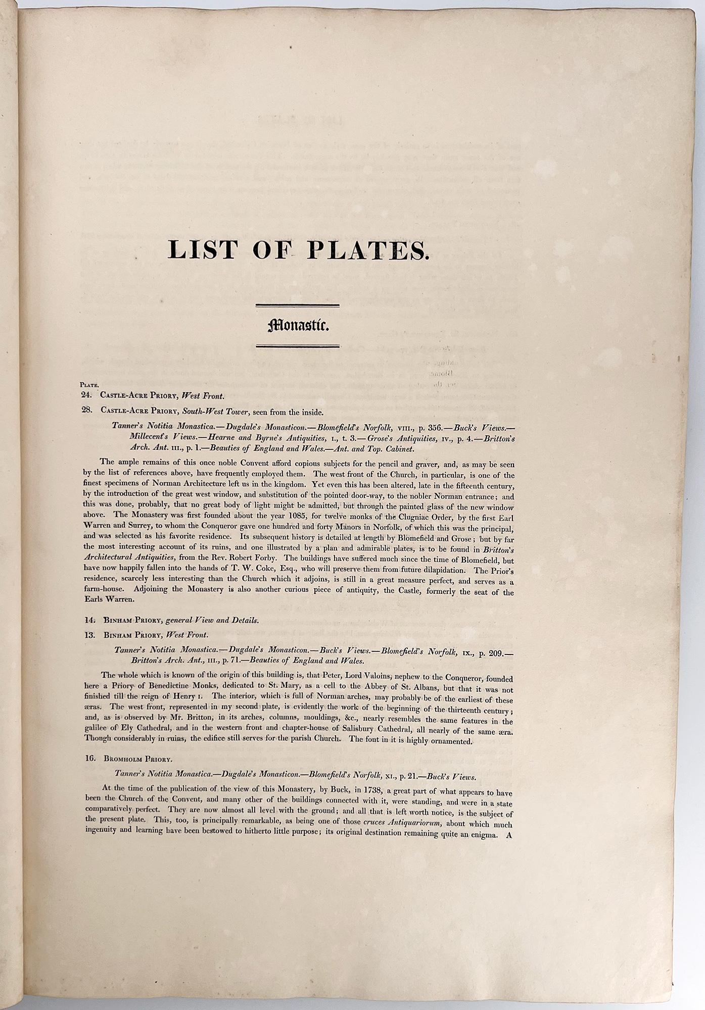 Antiquities of Norfolk par John S. Cotman - 1818, avec TROIS gravures supplémentaires en vente 2