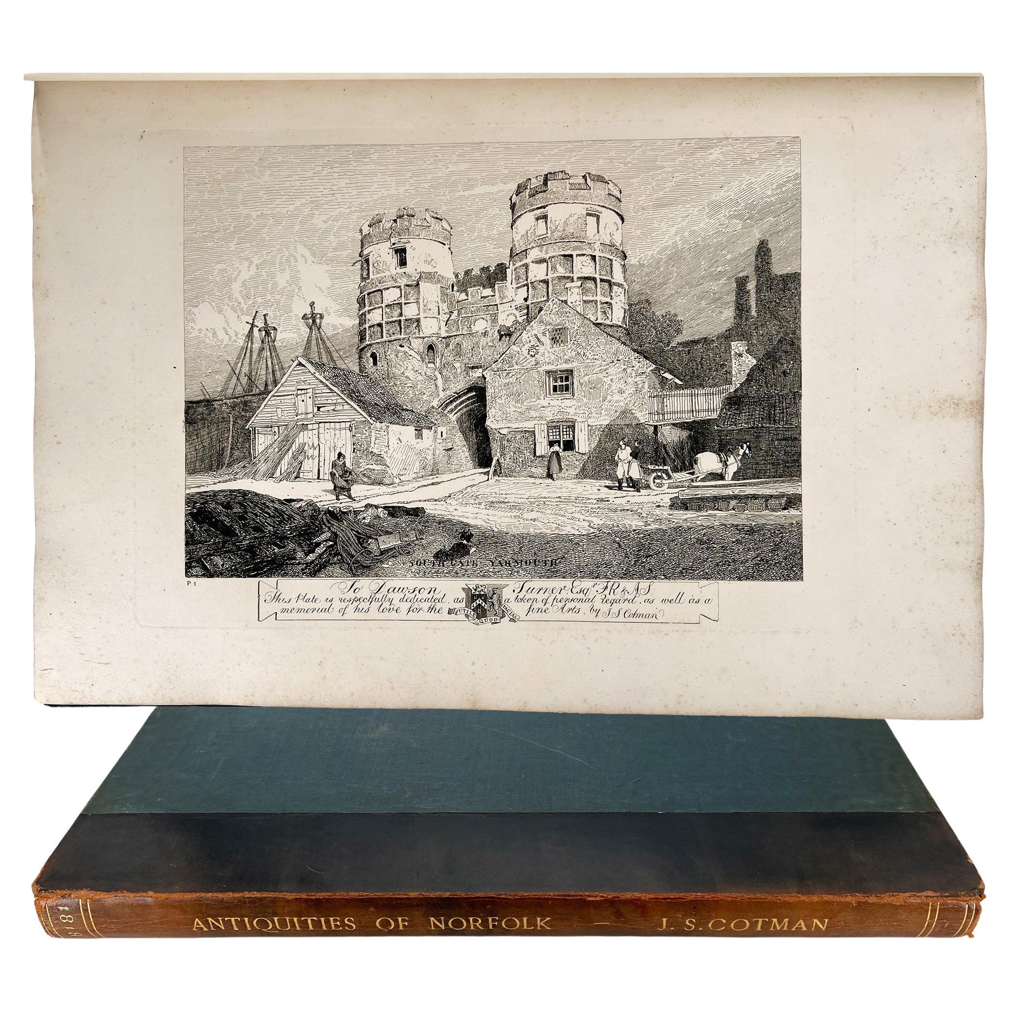 Antiquities of Norfolk par John S. Cotman - 1818, avec TROIS gravures supplémentaires en vente