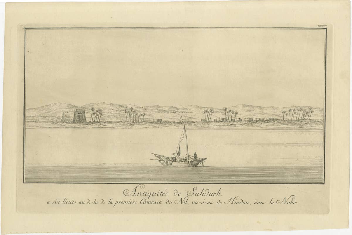 Antiquities of Sahdaab near the First Cataract – Egypt Engraving, c.1755