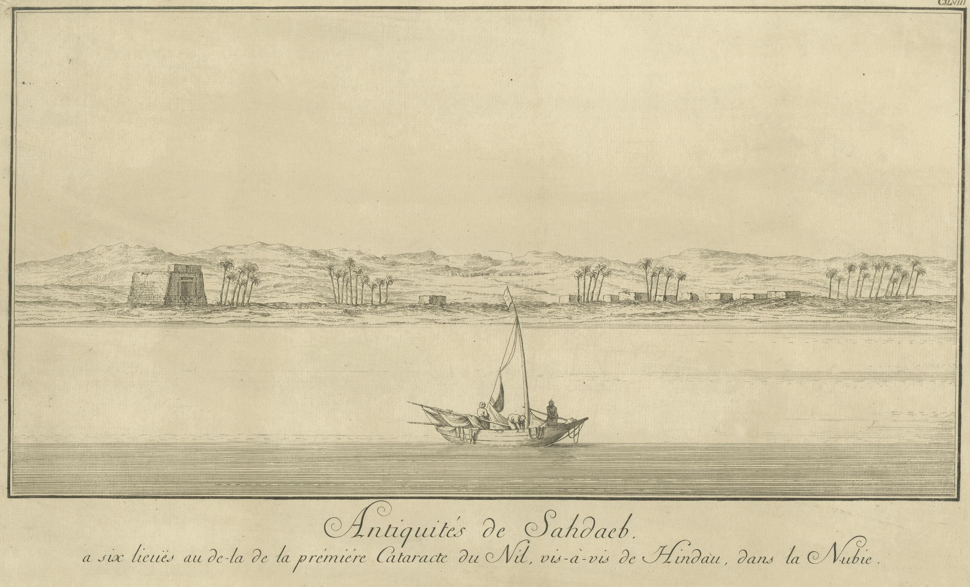 Antiquities of Sahdaab near the First Cataract – Egypt Engraving, c.1755
