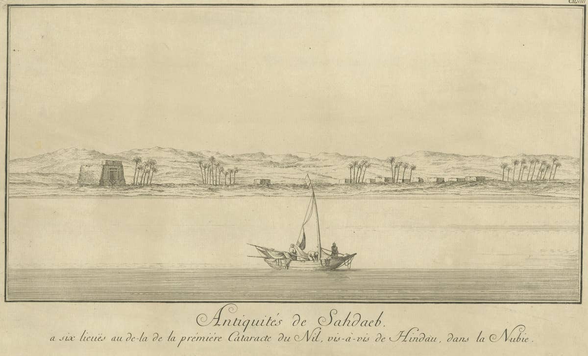 Antiquities of Sahdaab near the First Cataract – Egypt Engraving, c.1755