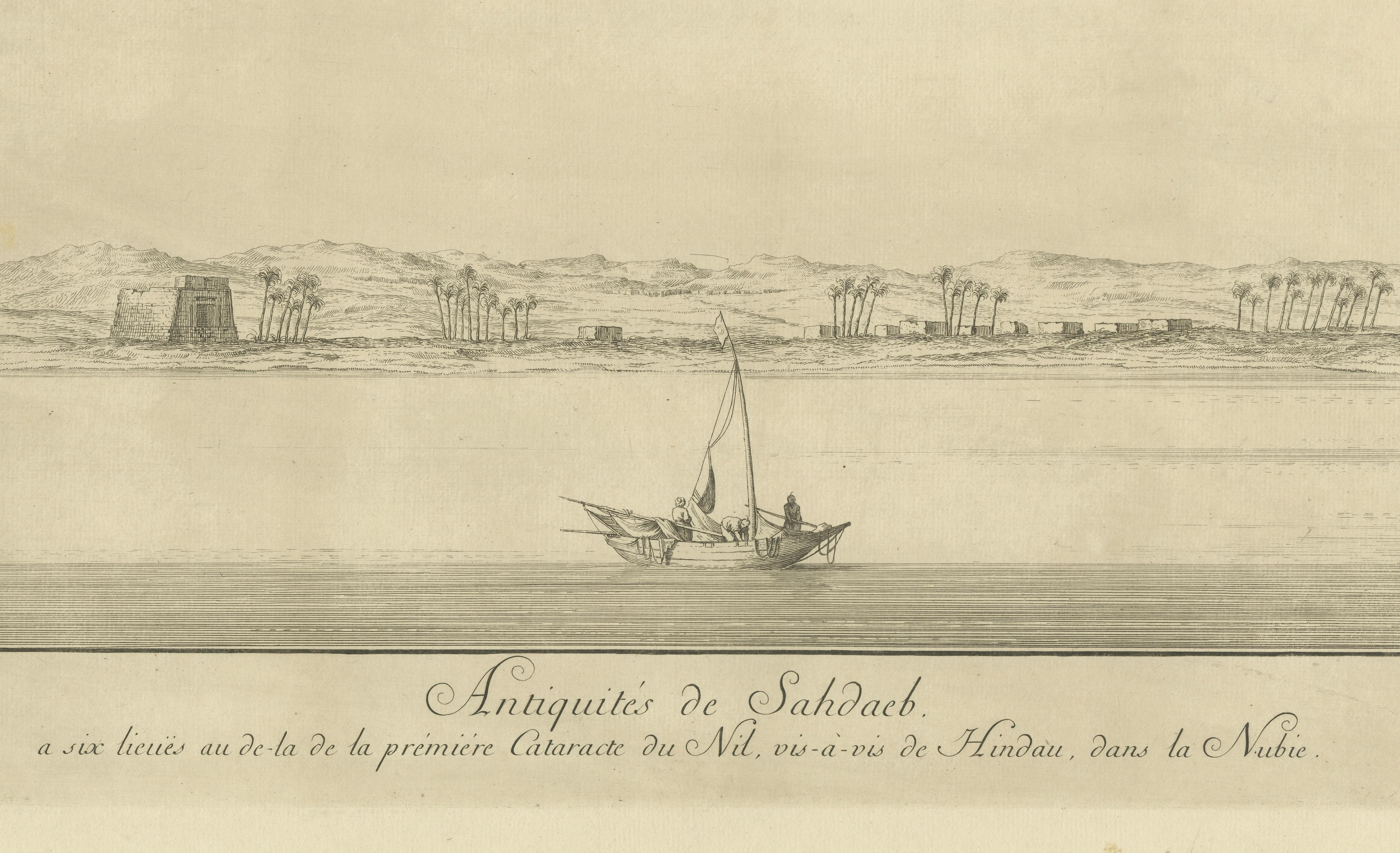Antiquities of Sahdaab near the First Cataract – Egypt Engraving, c.1755