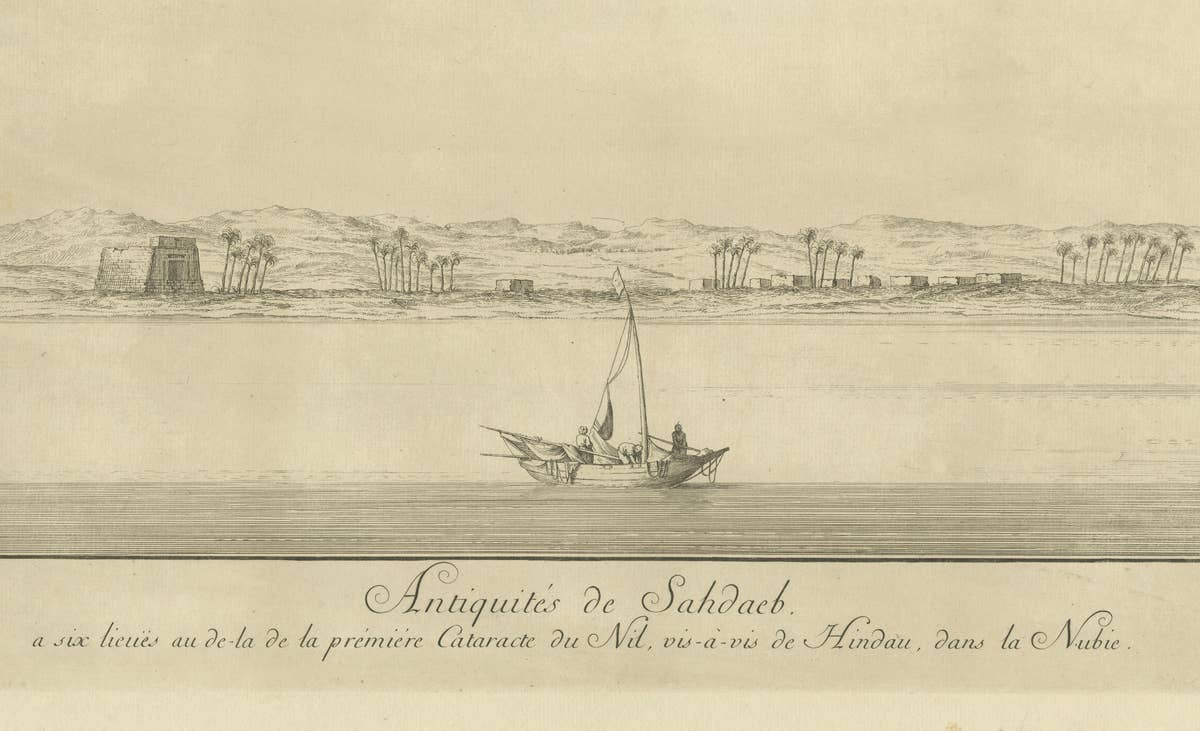 Antiquities of Sahdaab near the First Cataract – Egypt Engraving, c.1755