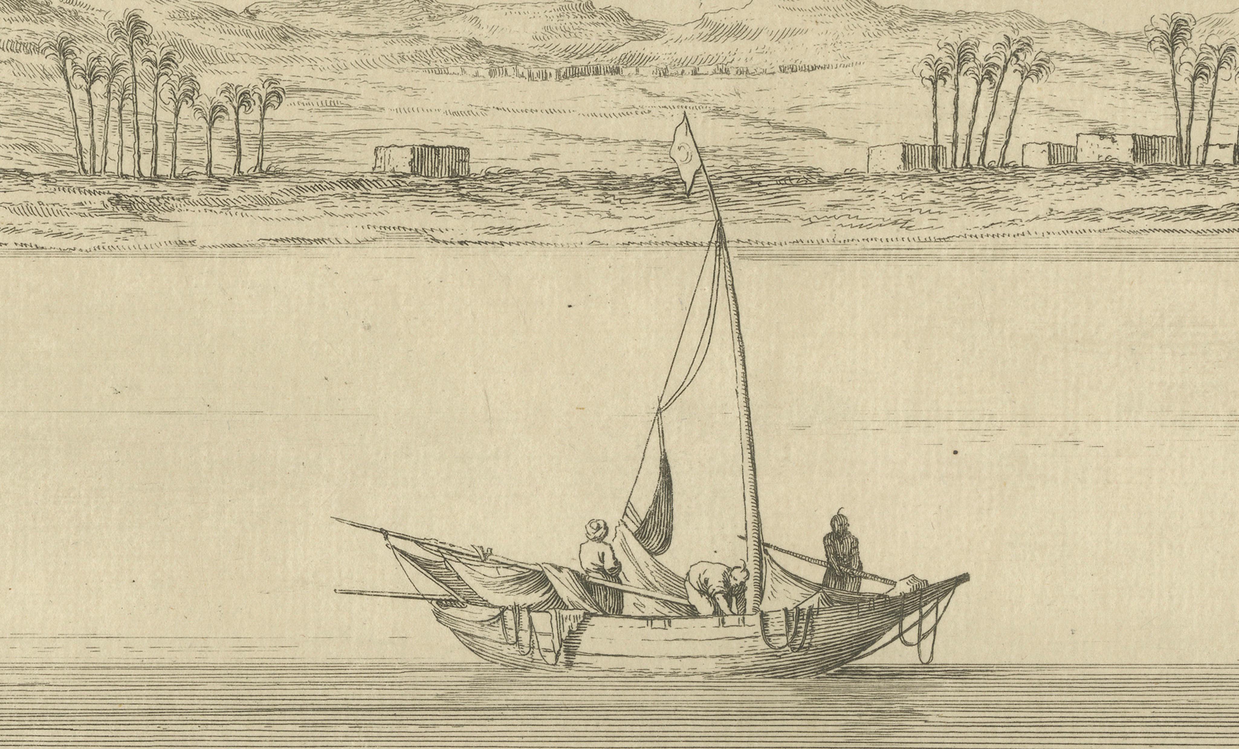 Antiquities of Sahdaab near the First Cataract – Egypt Engraving, c.1755