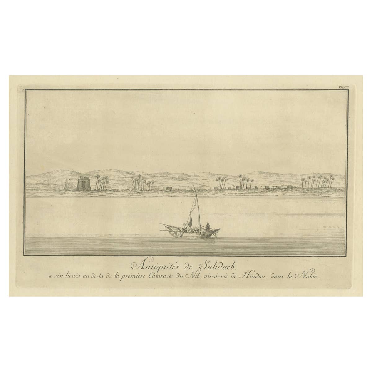 Antiquities of Sahdaab near the First Cataract – Egypt Engraving, c.1755