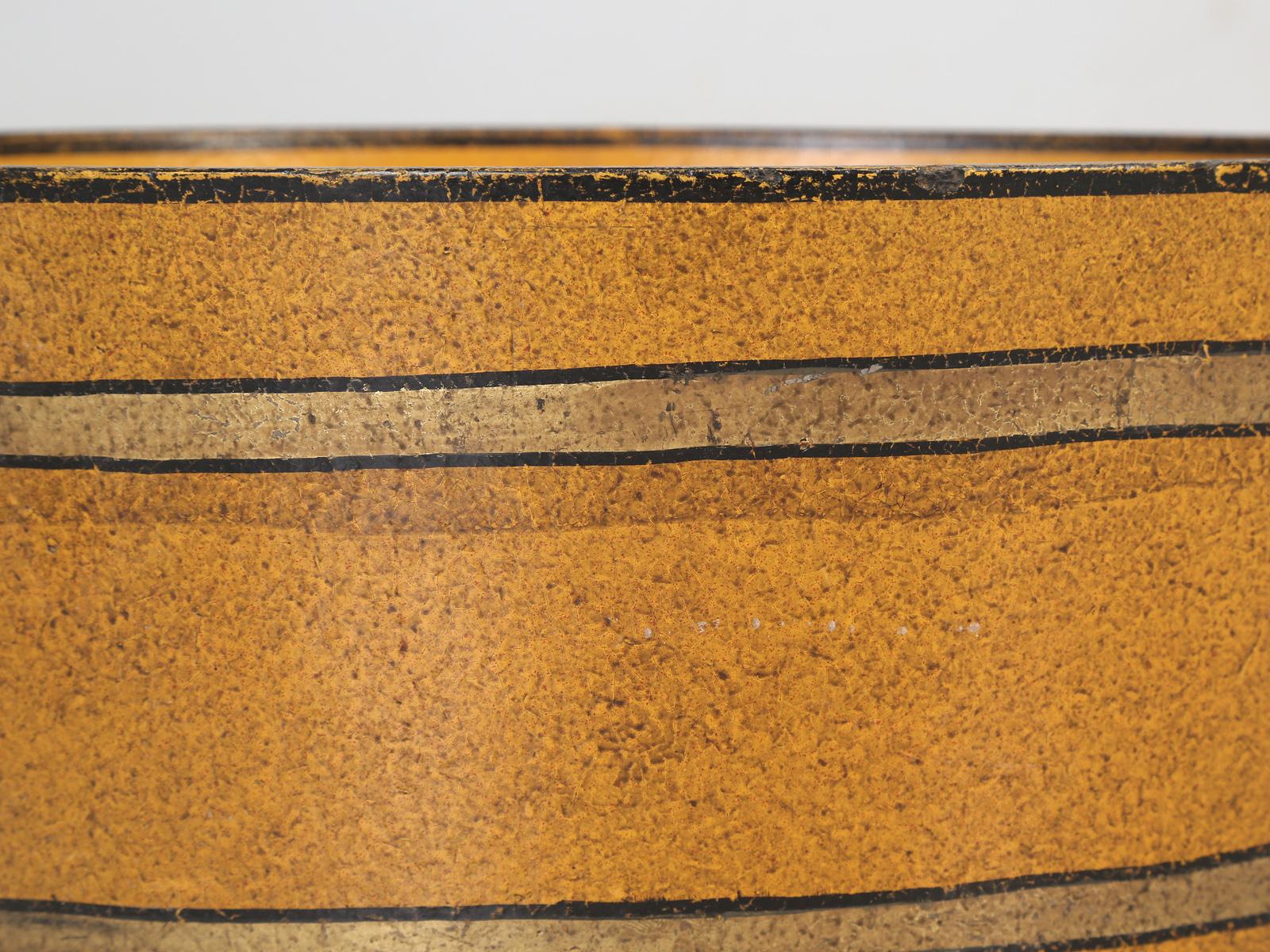 Antique French Paper-Mâché Bucket in a Beautiful Ochre Color, 1stdibs New York For Sale 3