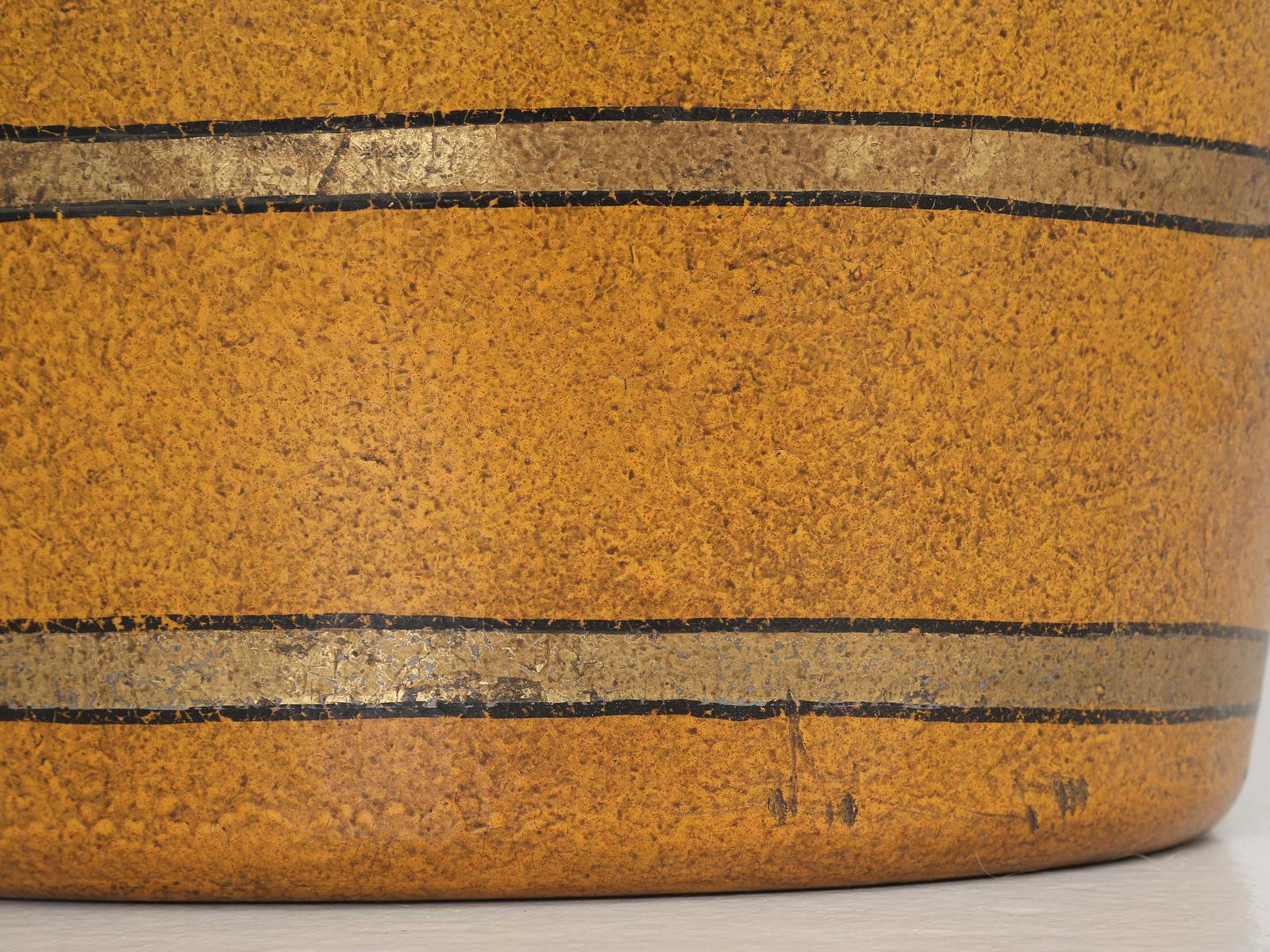 Antique French Paper-Mâché Bucket in a Beautiful Ochre Color, 1stdibs New York For Sale 4
