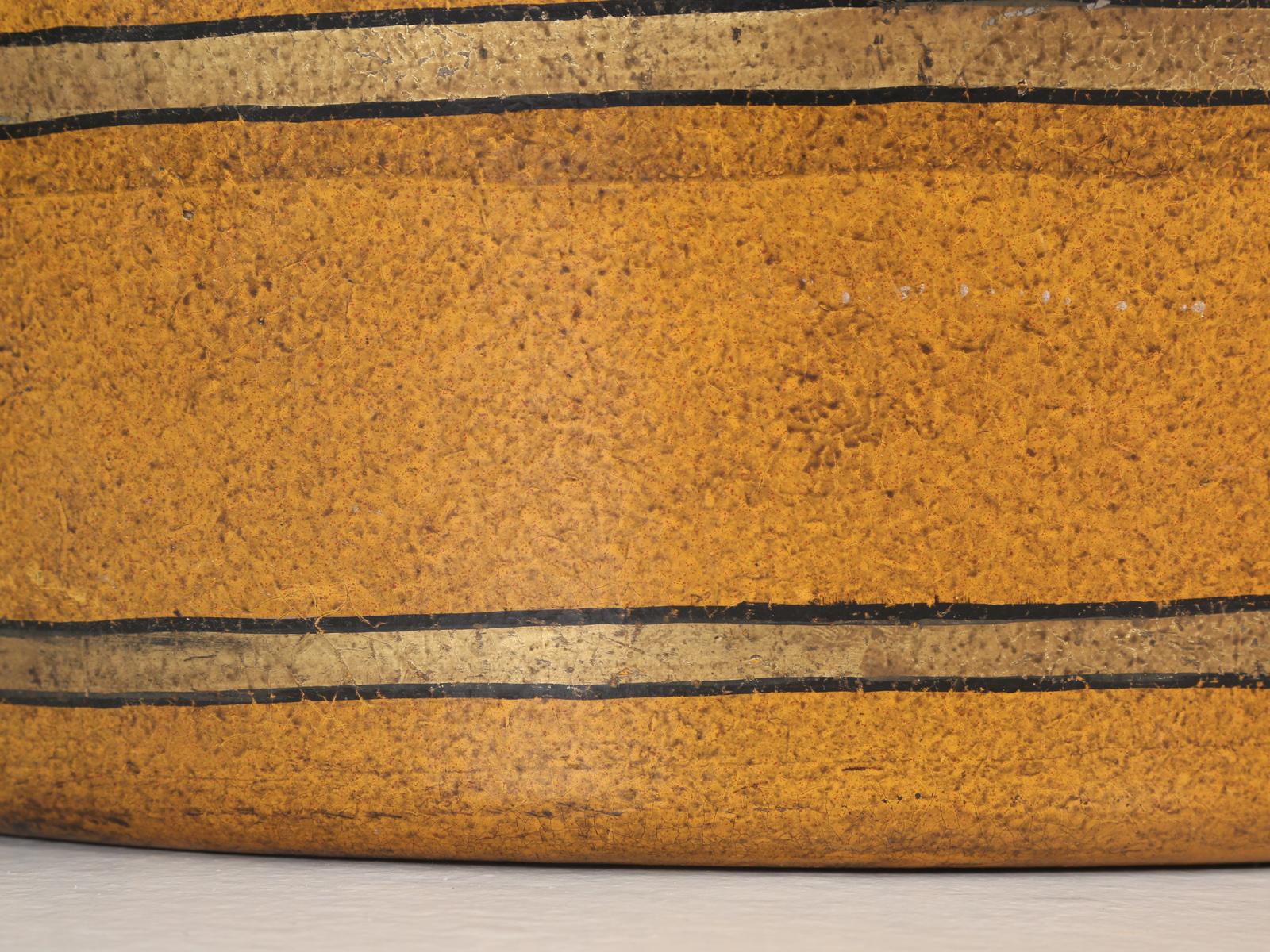 Antique French Paper-Mâché Bucket in a Beautiful Ochre Color, 1stdibs New York For Sale 5